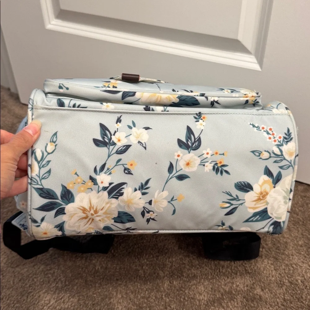 LitBear floral light blue diaper bag backpack - Picture 12 of 12